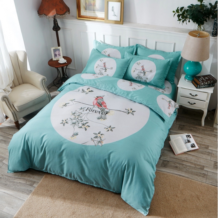 91家纺网 家纺一手货源 找家纺 诗洋洋家纺 大版加厚磨毛四件套床单款 莫言