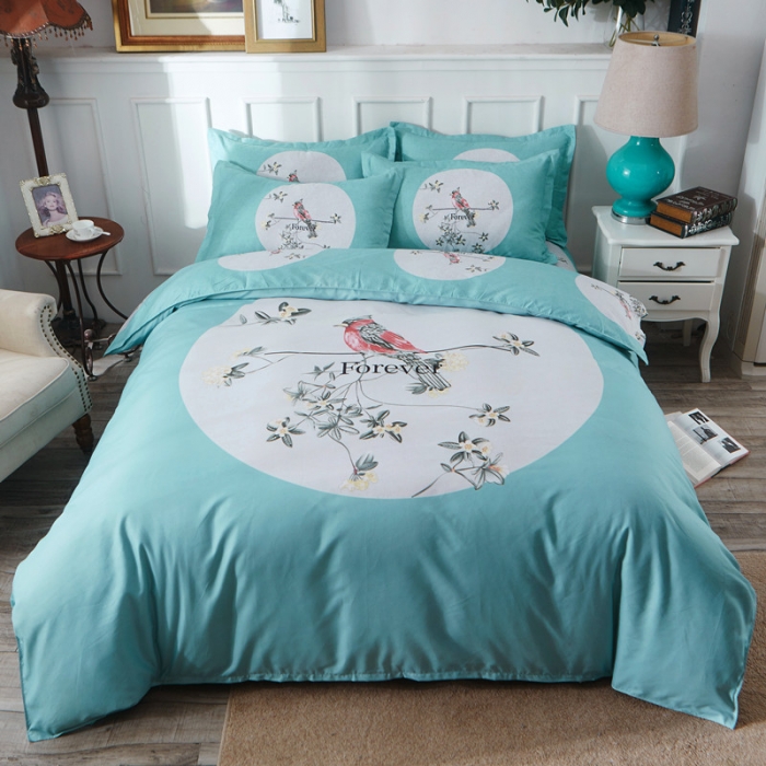 91家纺网 家纺一手货源 找家纺 诗洋洋家纺 大版加厚磨毛四件套床单款 莫言