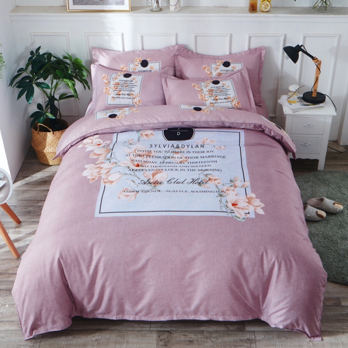 91家纺网 家纺一手货源 找家纺 诗洋洋家纺 大版加厚磨毛四件套床单款 素雅