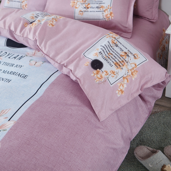 91家纺网 家纺一手货源 找家纺 诗洋洋家纺 大版加厚磨毛四件套床单款 素雅