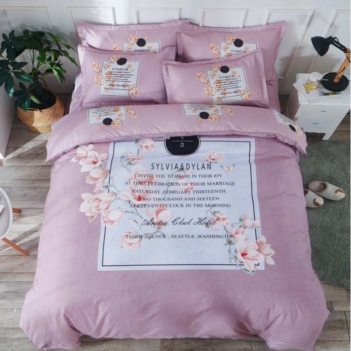 91家纺网 家纺一手货源 找家纺 诗洋洋家纺 大版加厚磨毛四件套床单款 素雅