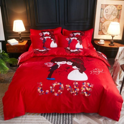 诗洋洋家纺 大版加厚磨毛四件套床单款 我愿意