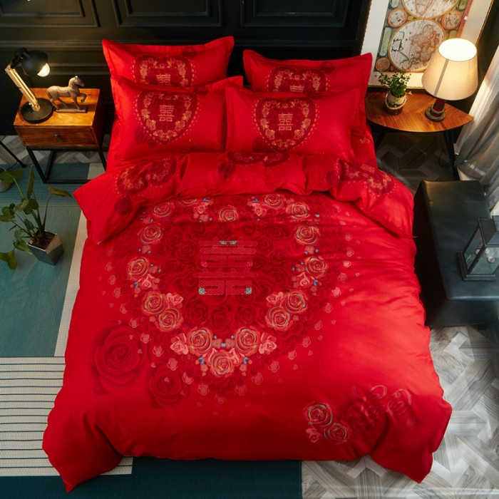 91家纺网 家纺一手货源 找家纺 诗洋洋家纺 大版加厚磨毛四件套床单款 喜临门