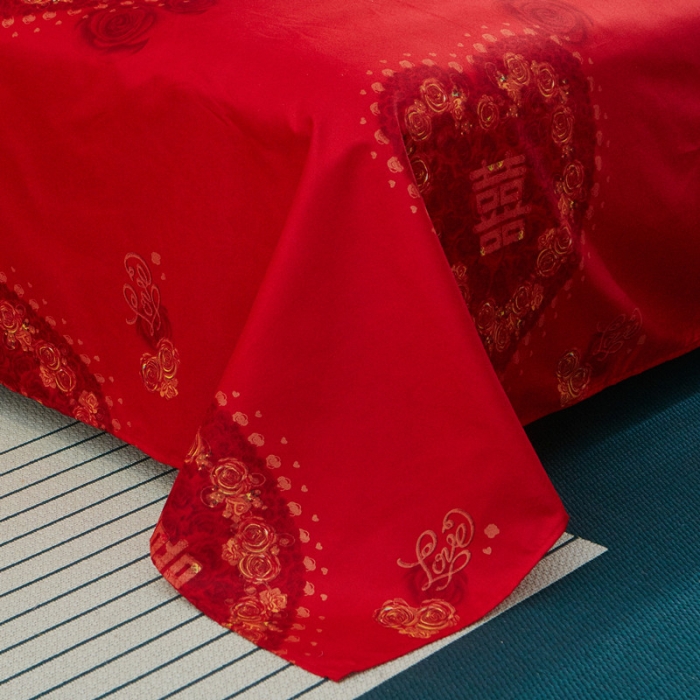 91家纺网 家纺一手货源 找家纺 诗洋洋家纺 大版加厚磨毛四件套床单款 喜临门