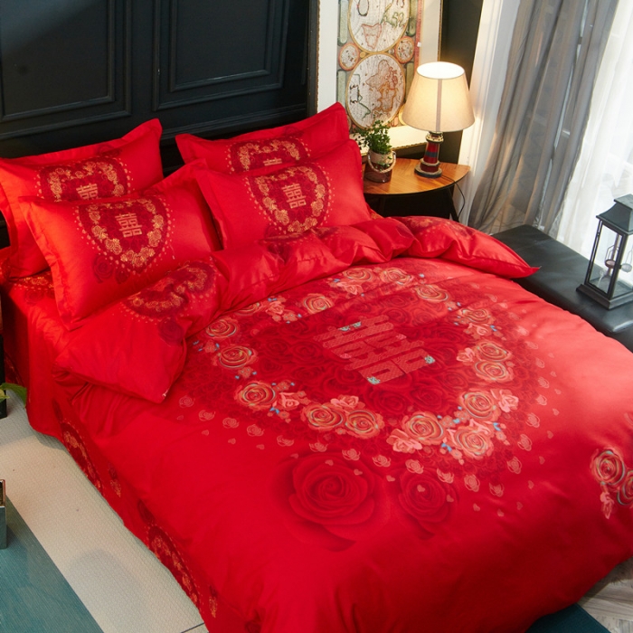 91家纺网 家纺一手货源 找家纺 诗洋洋家纺 大版加厚磨毛四件套床单款 喜临门