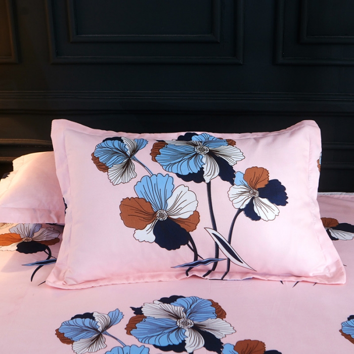 91家纺网 家纺一手货源 找家纺 诗洋洋家纺 大版加厚磨毛四件套床单款 香水百合