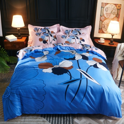 诗洋洋家纺 大版加厚磨毛四件套床单款 香水百合