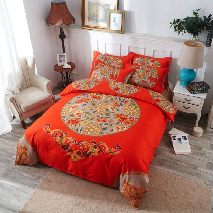 91家纺网 家纺一手货源 找家纺 诗洋洋家纺 大版加厚磨毛四件套床单款 颜如玉