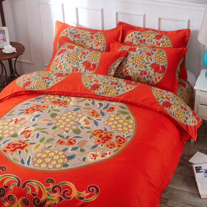 91家纺网 家纺一手货源 找家纺 诗洋洋家纺 大版加厚磨毛四件套床单款 颜如玉