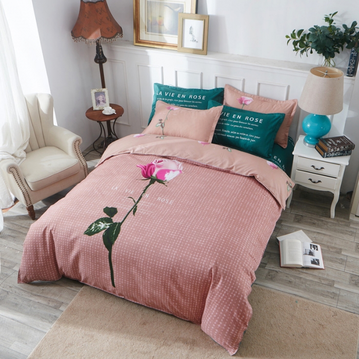 91家纺网 家纺一手货源 找家纺 诗洋洋家纺 大版加厚磨毛四件套床单款 一枝独秀