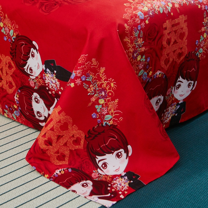 91家纺网 家纺一手货源 找家纺 诗洋洋家纺 大版加厚磨毛四件套床单款 钟爱一生