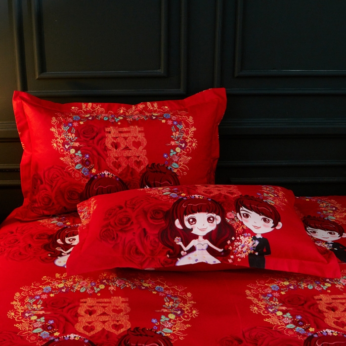 91家纺网 家纺一手货源 找家纺 诗洋洋家纺 大版加厚磨毛四件套床单款 钟爱一生