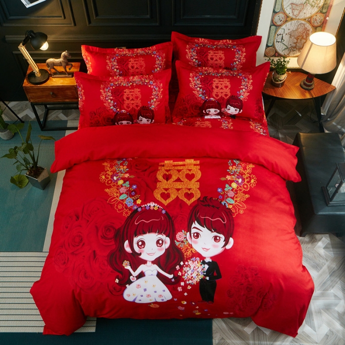 91家纺网 家纺一手货源 找家纺 诗洋洋家纺 大版加厚磨毛四件套床单款 钟爱一生