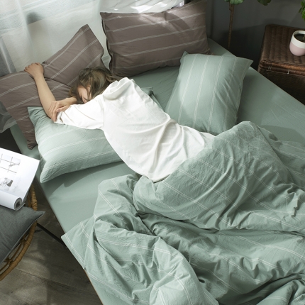 91家纺网 家纺一手货源 找家纺 （总）璞素 2019新款水洗棉四件套