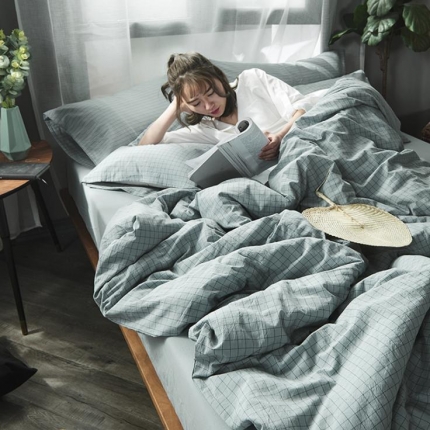 91家纺网 家纺一手货源 找家纺 （总）璞素 2019新款水洗棉四件套