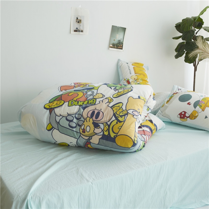 91家纺网 家纺一手货源 找家纺 璞素 2019新款水洗棉数码印花套件 疯狂吃豆人