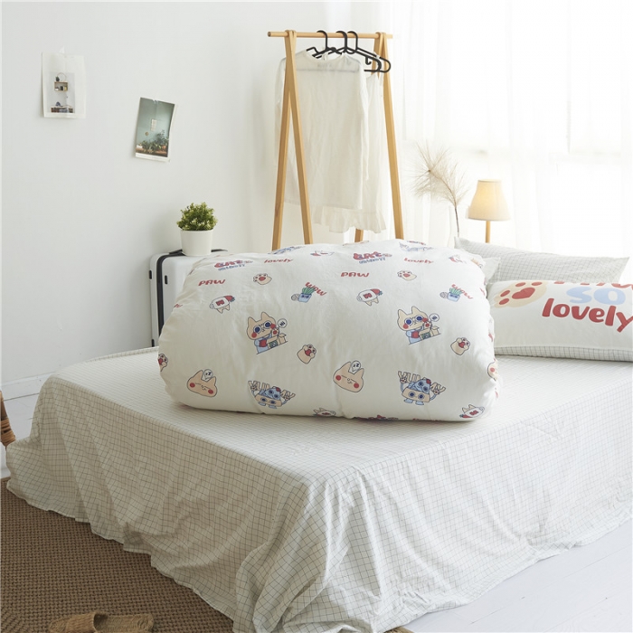 91家纺网 家纺一手货源 找家纺 璞素 2019新款水洗棉数码印花套件 猫奴套餐