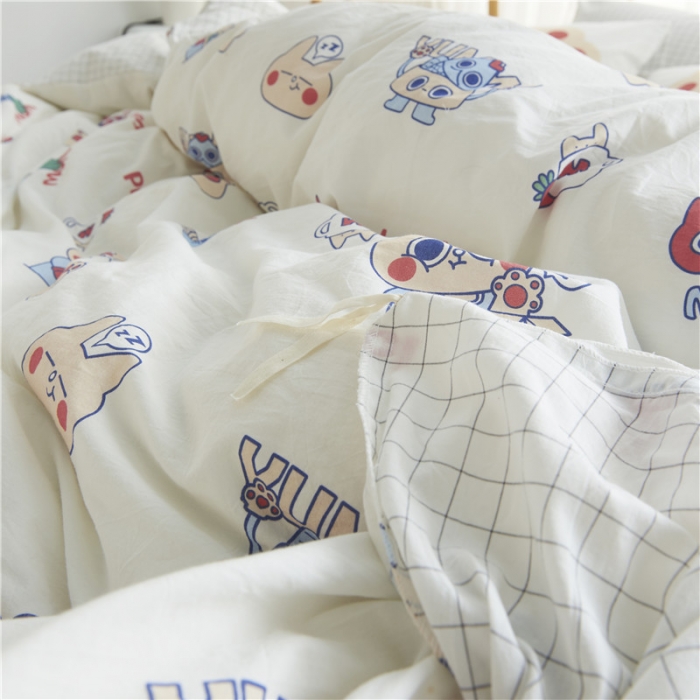 91家纺网 家纺一手货源 找家纺 璞素 2019新款水洗棉数码印花套件 猫奴套餐