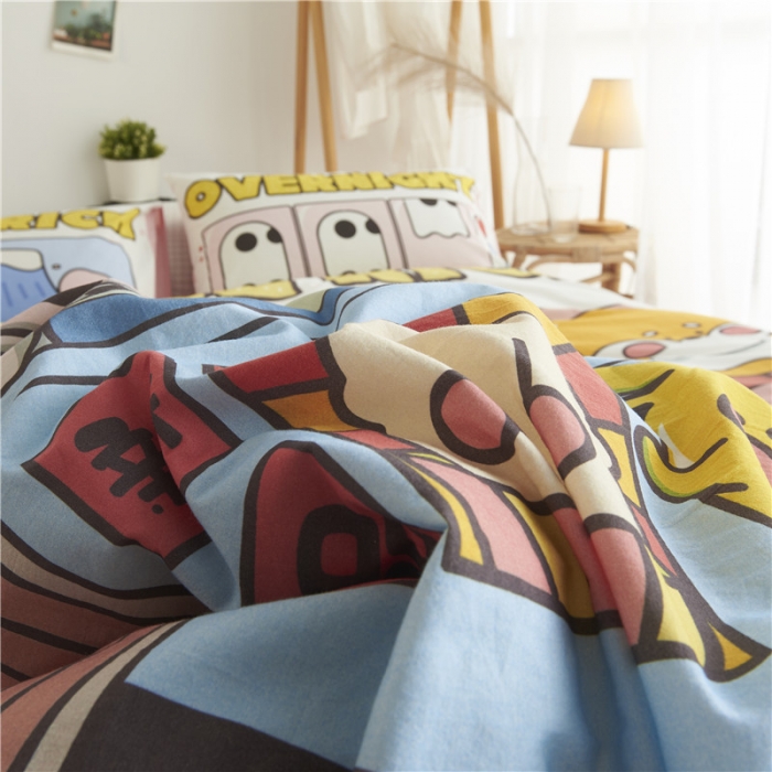 91家纺网 家纺一手货源 找家纺 璞素 2019新款水洗棉数码印花套件 美梦杂货铺