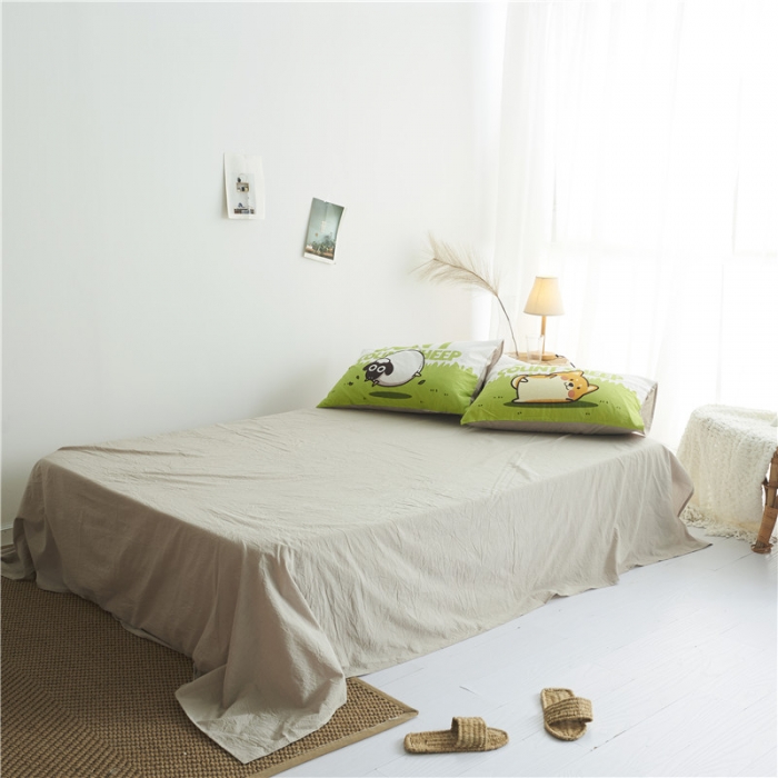 91家纺网 家纺一手货源 找家纺 璞素 2019新款水洗棉数码印花套件 失眠别数羊