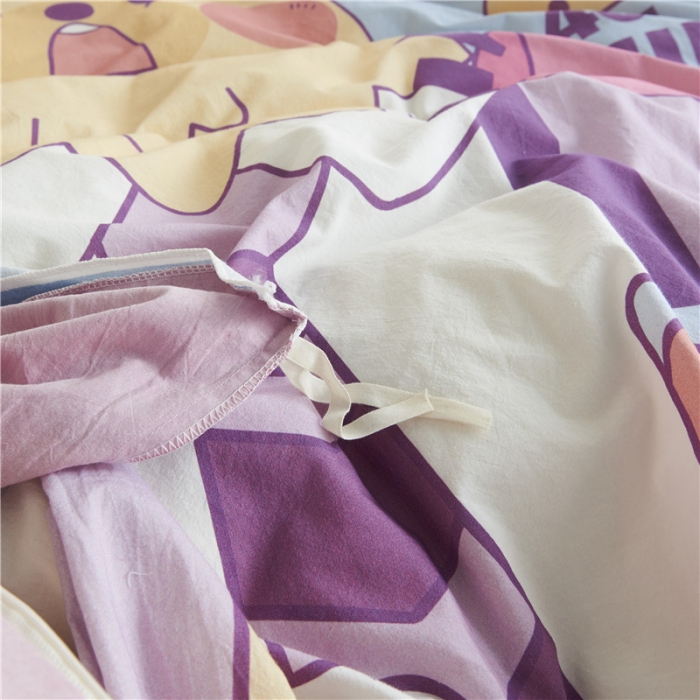 91家纺网 家纺一手货源 找家纺 璞素 2019新款水洗棉数码印花套件 网络生活-蓝