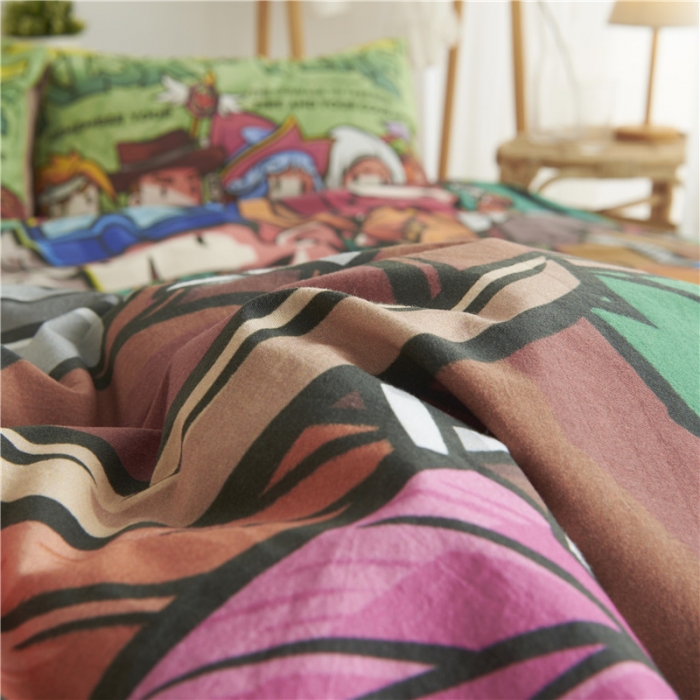 91家纺网 家纺一手货源 找家纺 璞素 2019新款水洗棉数码印花套件 勇气冒险之火