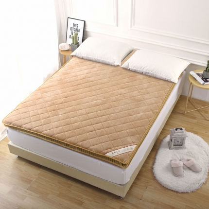 金乐源床垫 新款立体法国绒床垫 立体可脱卸法莱绒拉链式-棕
