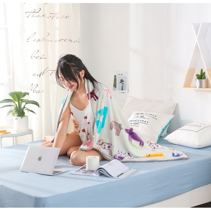 91家纺网 家纺一手货源 找家纺 羋多家纺 单层双面加厚多功能毯童毯披肩毯 狗狗物语