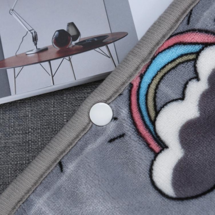 91家纺网 家纺一手货源 找家纺 羋多家纺 双层（法莱绒+羊羔绒 ）多功能毯童毯披肩毯 独角兽