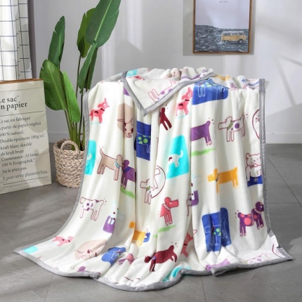 91家纺网 家纺一手货源 找家纺 羋多家纺 云貂绒毛毯童毯盖毯 狗狗物语