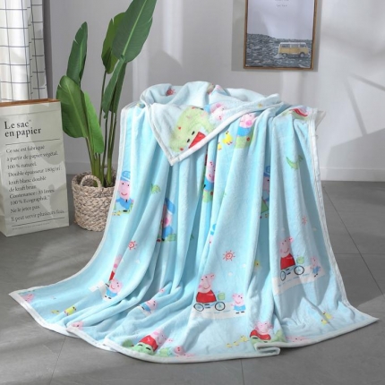 91家纺网 家纺一手货源 找家纺 羋多家纺 云貂绒毛毯童毯盖毯 小猪佩奇