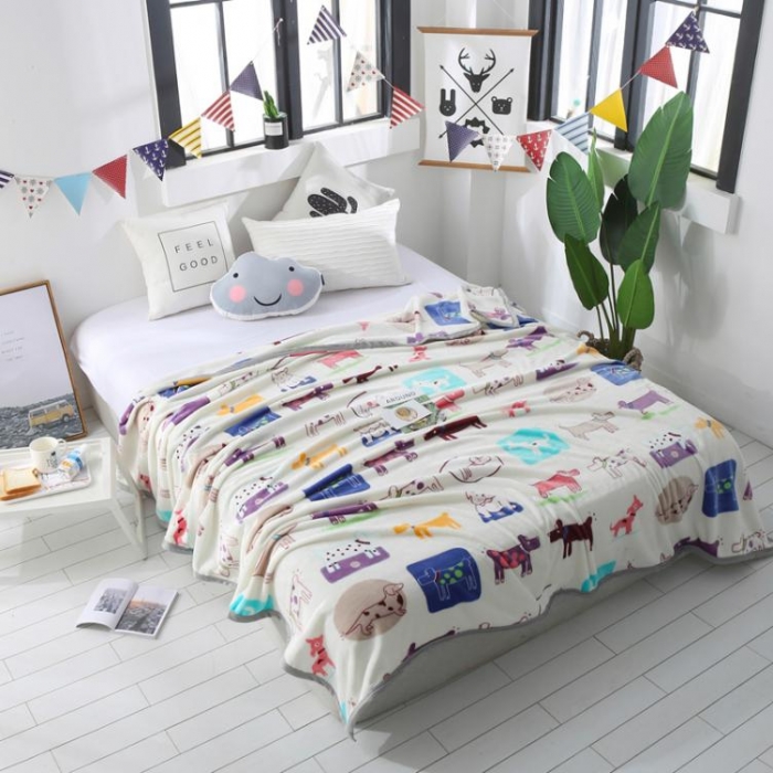 91家纺网 家纺一手货源 找家纺 羋多家纺 云貂绒毛毯童毯盖毯 狗狗物语