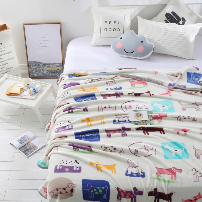 91家纺网 家纺一手货源 找家纺 羋多家纺 云貂绒毛毯童毯盖毯 狗狗物语