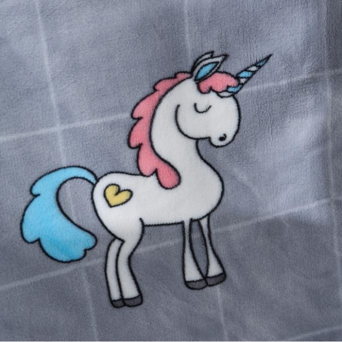 91家纺网 家纺一手货源 找家纺 羋多家纺 双层（法莱绒+羊羔绒 ）多功能毯童毯披肩毯 独角兽