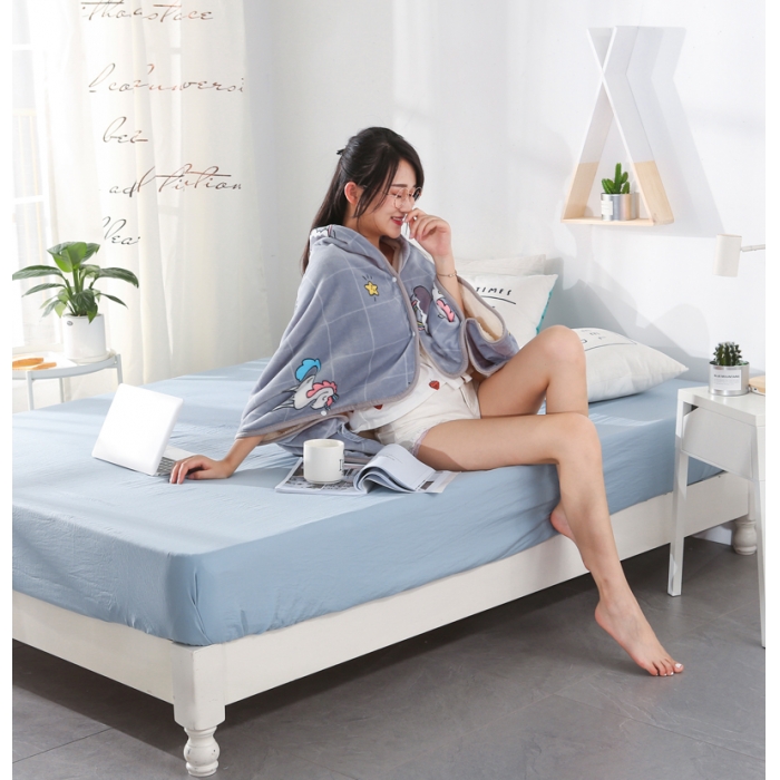 91家纺网 家纺一手货源 找家纺 羋多家纺 双层（法莱绒+羊羔绒 ）多功能毯童毯披肩毯 独角兽