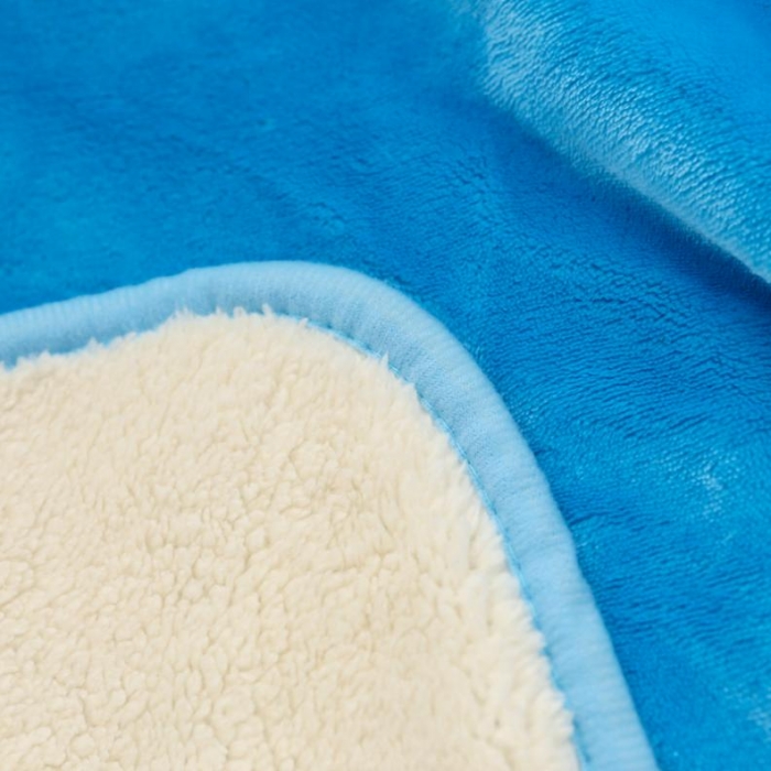 91家纺网 家纺一手货源 找家纺 羋多家纺 双层（法莱绒+羊羔绒 ）多功能毯童毯披肩毯 蓝色