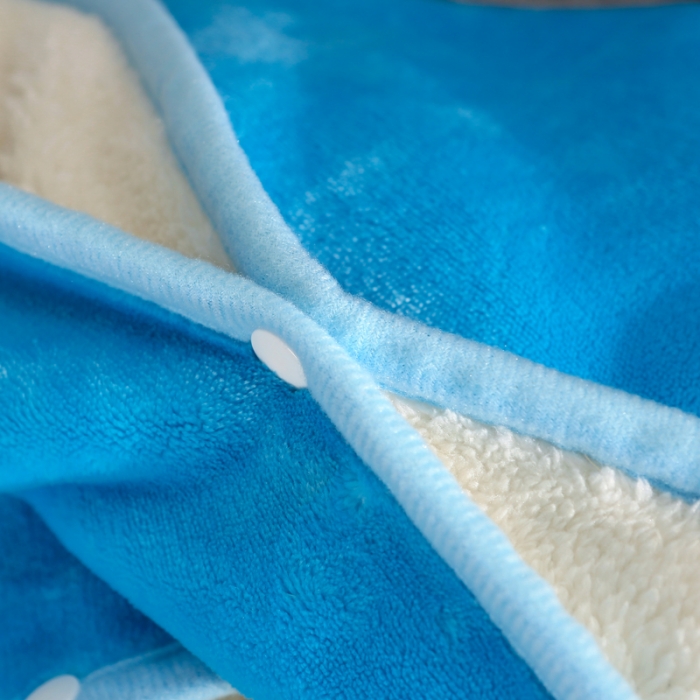 91家纺网 家纺一手货源 找家纺 羋多家纺 双层（法莱绒+羊羔绒 ）多功能毯童毯披肩毯 蓝色