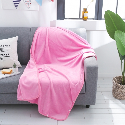 91家纺网 家纺一手货源 找家纺 羋多家纺 单层双面加厚多功能毯童毯披肩毯 粉色