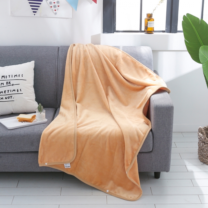 91家纺网 家纺一手货源 找家纺 羋多家纺 单层双面加厚多功能毯童毯披肩毯 黄色 