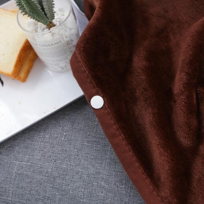 91家纺网 家纺一手货源 找家纺 羋多家纺 单层双面加厚多功能毯童毯披肩毯 深咖