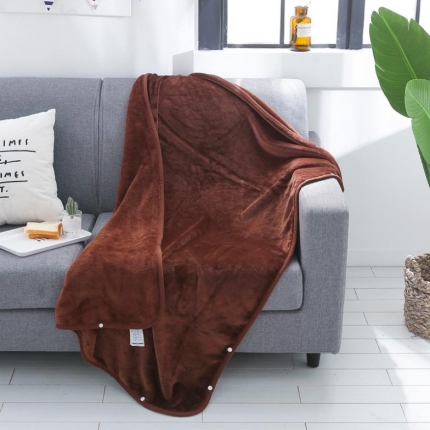 91家纺网 家纺一手货源 找家纺 羋多家纺 单层双面加厚多功能毯童毯披肩毯 深咖