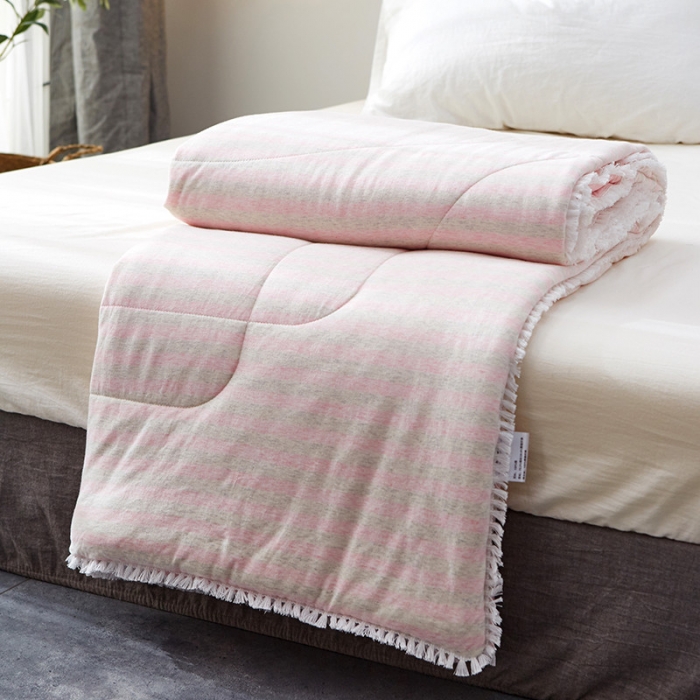 91家纺网 家纺一手货源 找家纺 羋多家纺 2020新款针织全棉&amp;凉感夏被 针织-粉