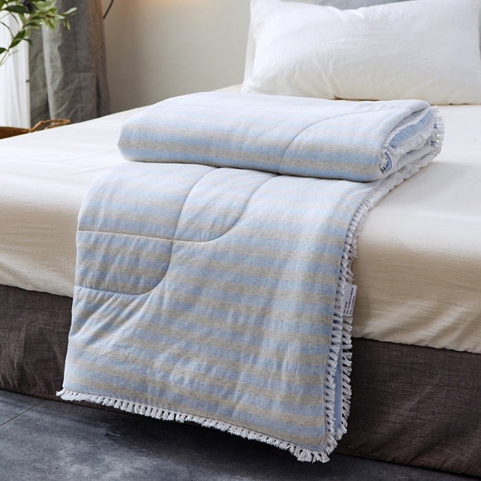 91家纺网 家纺一手货源 找家纺 羋多家纺 2020新款针织全棉&amp;凉感夏被 针织-蓝