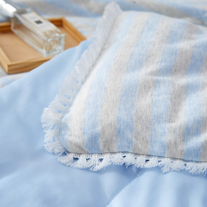 91家纺网 家纺一手货源 找家纺 羋多家纺 2020新款针织全棉&amp;凉感夏被 针织-蓝