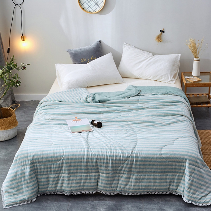 91家纺网 家纺一手货源 找家纺 羋多家纺 2020新款针织全棉&amp;凉感夏被 针织-绿