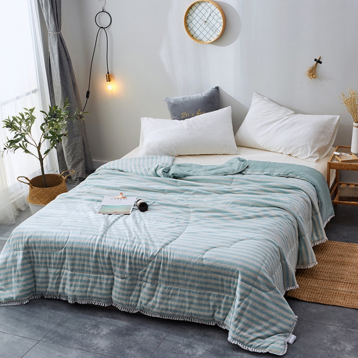 91家纺网 家纺一手货源 找家纺 羋多家纺 2020新款针织全棉&amp;凉感夏被 针织-绿