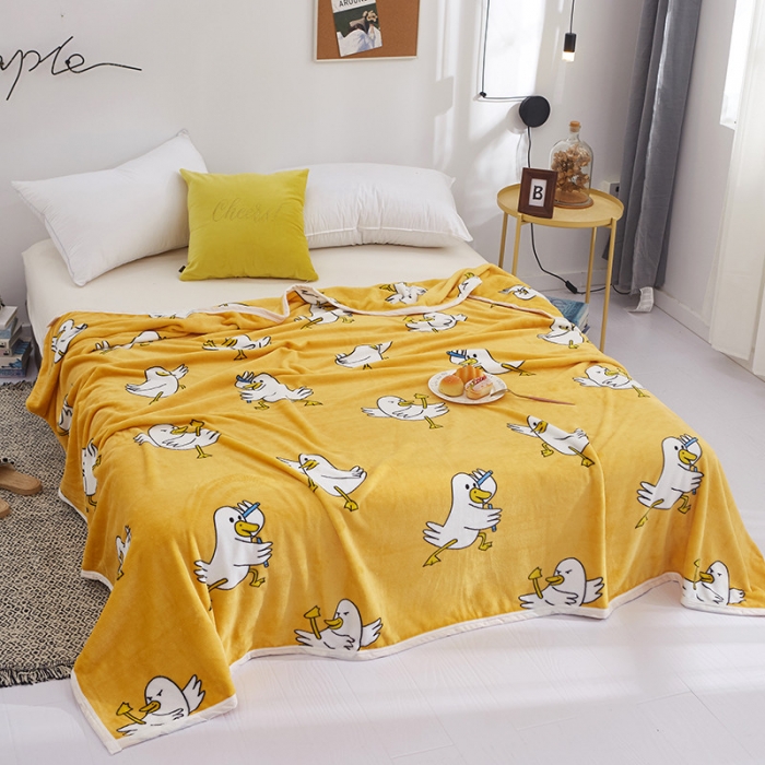 91家纺网 家纺一手货源 找家纺 羋多家纺 2023新款云貂绒系列毛毯 加油鸭