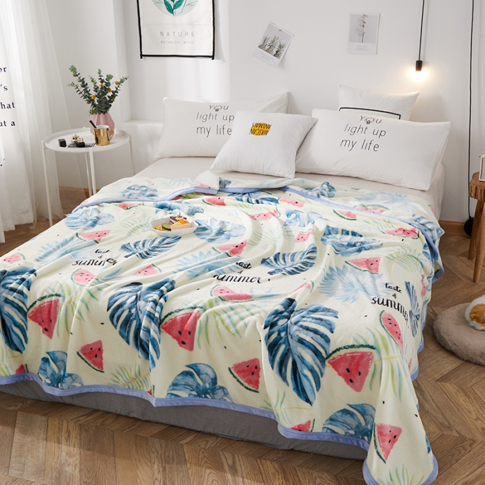 91家纺网 家纺一手货源 找家纺 羋多家纺 2023新款冰貂绒系列毛毯 夏日风情