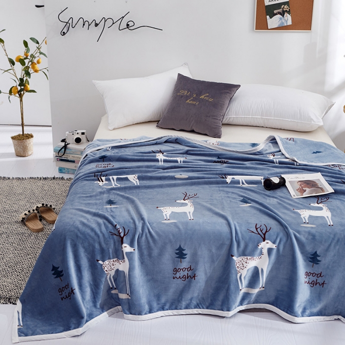 91家纺网 家纺一手货源 找家纺 羋多家纺 2023新款云貂绒系列毛毯 麋鹿