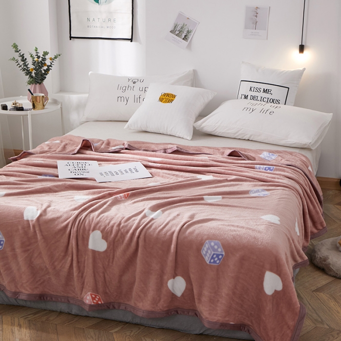 91家纺网 家纺一手货源 找家纺 羋多家纺 2023新款冰貂绒系列毛毯 心心相印